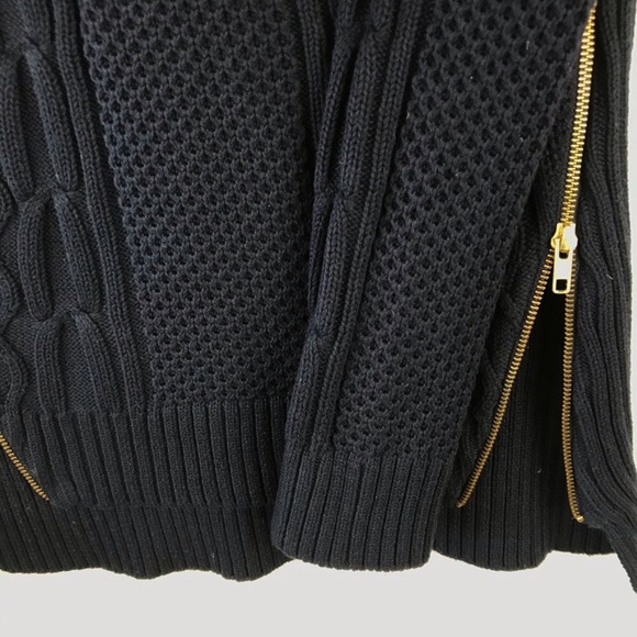 CABI Cable Knit Crew Neck Zipper Pullover Sweater - Picture 7 of 8